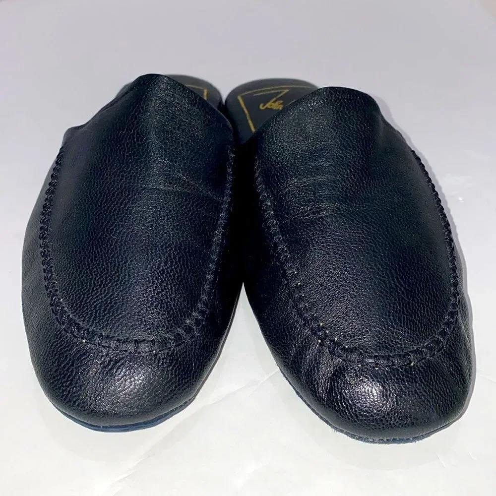 John Weitz Hand Crafted All Leather Men’s Black Slipper Size 14